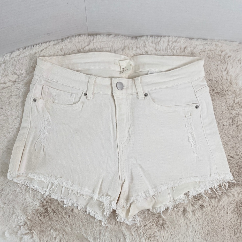H&M Off-White Jean Shorts